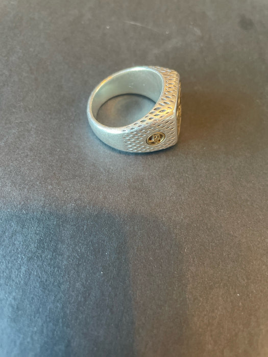 David Yurman Silver & Gold Metal Horse Two Tone Men's Ring