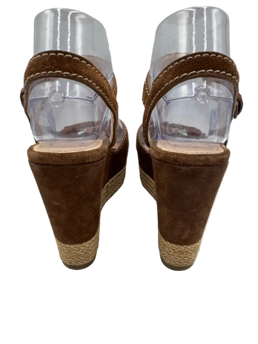 Prada Sport Shoe Size 36.5 Brown Leather Upper Suede Ankle Buckle Sandals