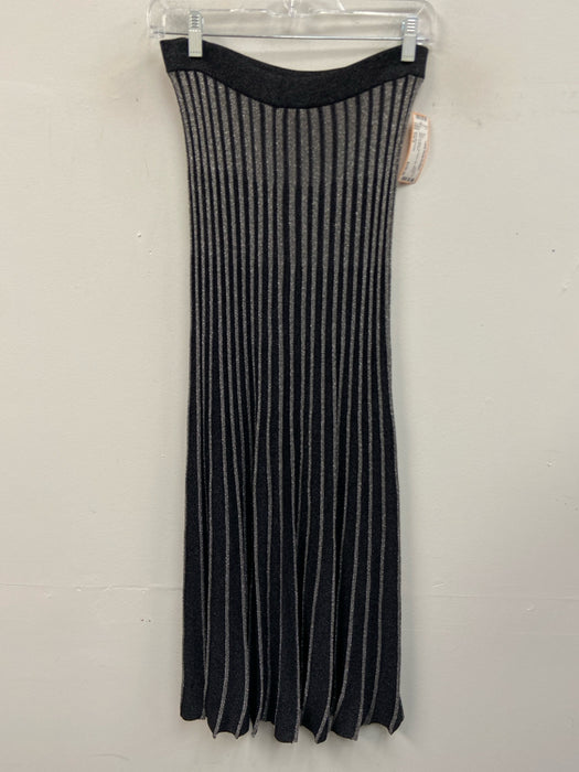 Stella McCartney Size Est S Silver & Black No Fabric Tag Striped Maxi Skirt
