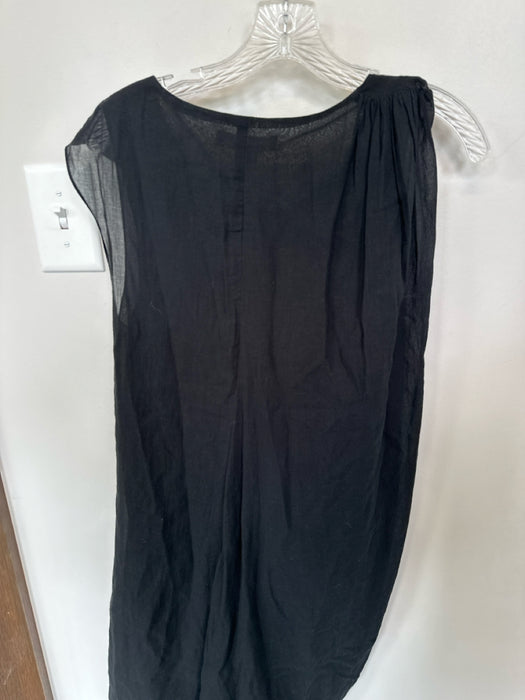 Helmut Lang Size 8 Black Cotton Sleeveless Bubble Hem Dress