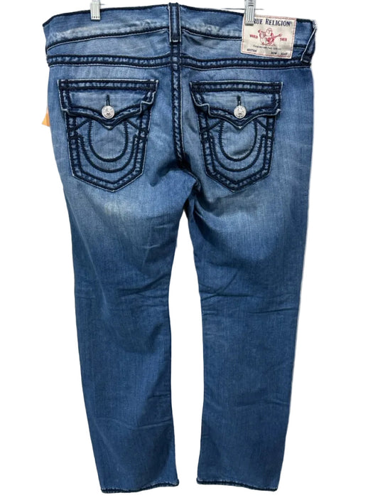 True Religion Size 38 medium dark wash Cotton Blend Solid Jean Men's Pants