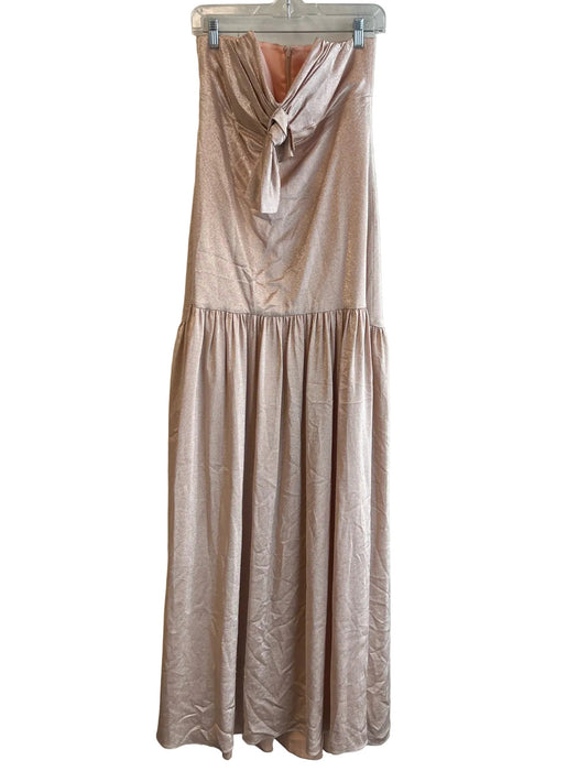 Caroline Constas Size S Rose Gold Silk Blend Sweetheart Neckline Knot Gown