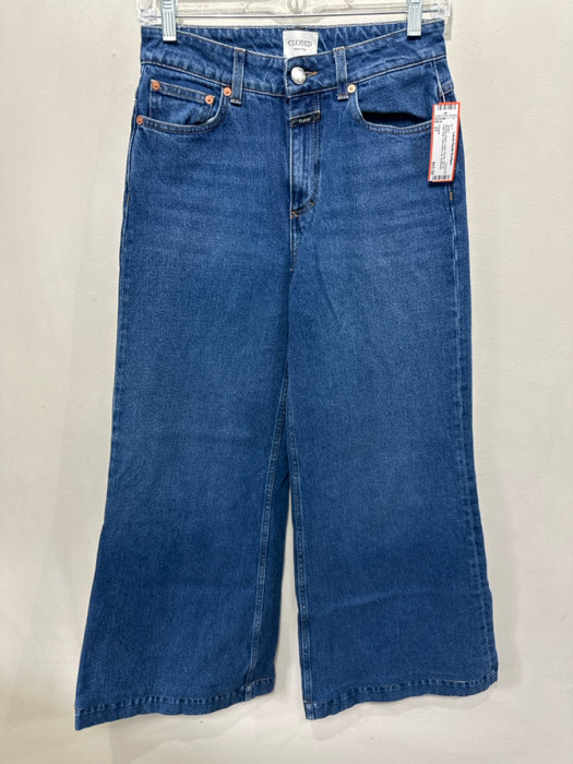 Closed Size 27 Medium Wash Cotton Denim Zip Fly High Rise Extra Wide Leg Jeans