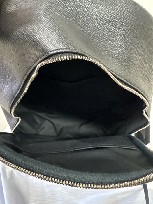 Louis Vuitton Black Coated Canvas Logo Backpack Bag