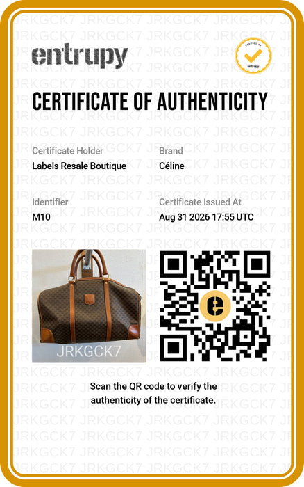 Celine Brown & Dark Brown Coated Canvas Monogram Zip Top Duffle Weekender Bag