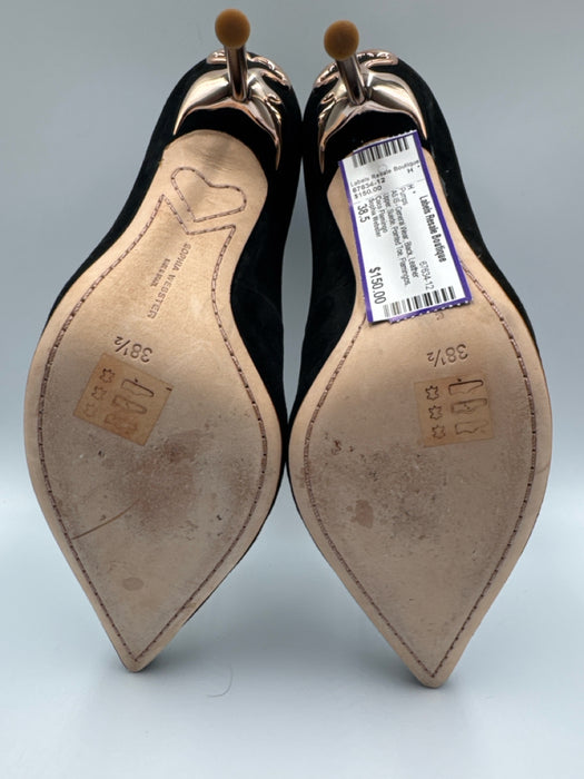 Sophia Webster Shoe Size 38.5 Black Leather Upper Suede Pointed Toe Pumps