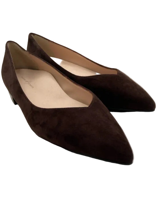 Scarlett Chase Shoe Size 6 Chocolate Brown Suede Pointed Toe Low Heel Flats