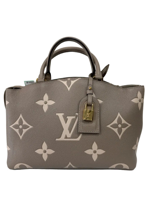 Louis Vuitton Beige & Taupe Leather Monogram Top Handles Embossed Bag