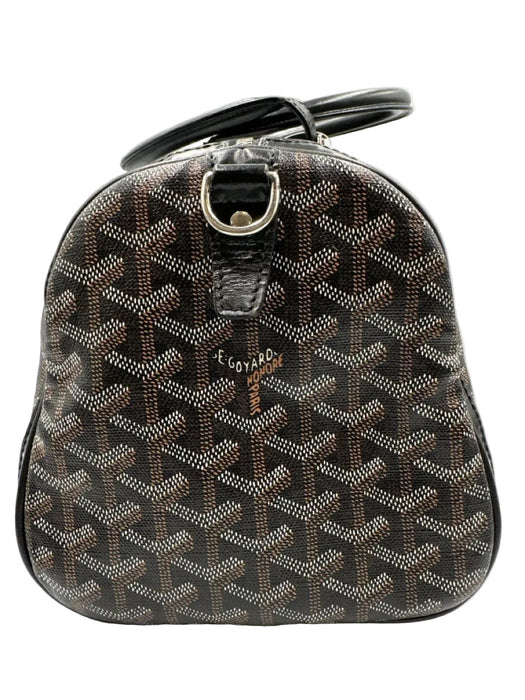 Goyard Black Print Coated Canvas Leather Monogram Top Handle Boston Bag Bag