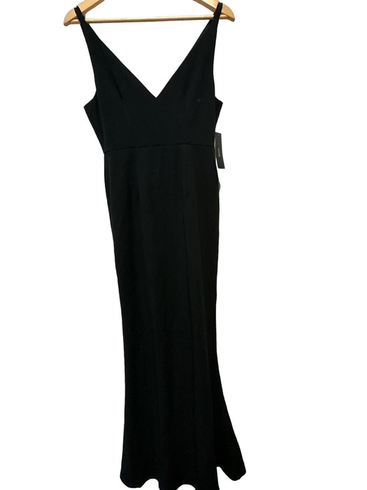 Lulus Size M Black Synthetic Maxi Straps V Neck V Back Dress