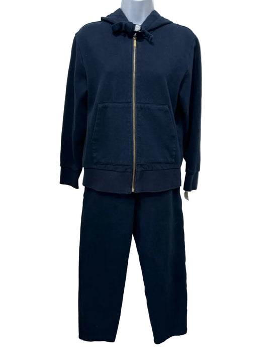 Thom Browne Size S Navy Blue & White Cotton Zip Up Stripe Accent Hoodie Pant Set