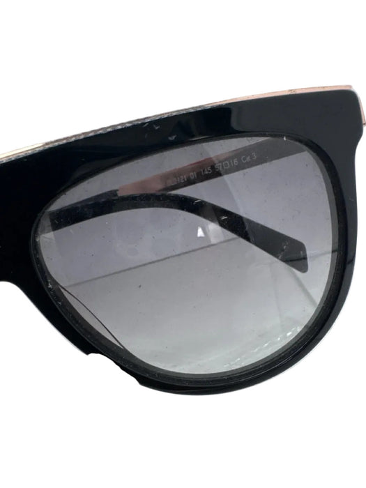 Balmain Black & Gold Acetate Aviator Sunglasses