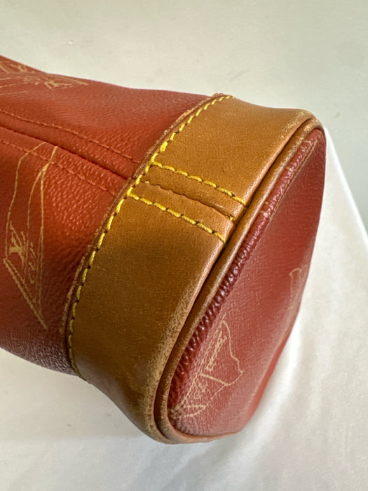 Louis Vuitton Red & Tan Leather Coated Canvas Monogram Shoulder Bag Bag