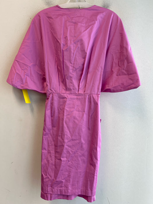 Devotion Twins Size M Pink Cotton V Neck Short Sleeve Tie Waist Dress