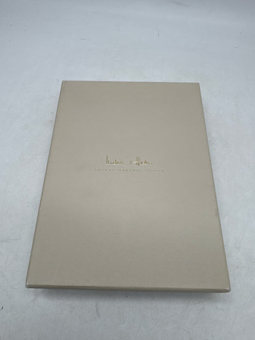 India Hicks Red, Orange, Gold Metal Fringe Rhinestone Charms Long Necklace