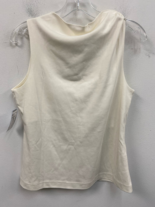 COS Size S White Cotton Sleeveless Twist Detail Top