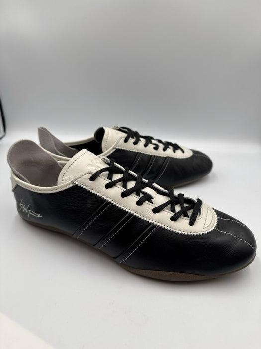 Y-3 Adidas Shoe Size 9 Black & White Leather Lace Up Low Top Sneakers