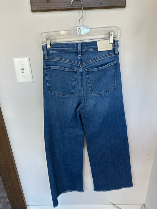 Citizens of Humanity Size 25 Med Dark Wash Cotton Blend High Waist Raw Hem Jeans