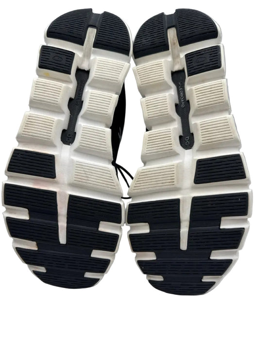 On Cloud Shoe Size 10 Black & White Synthetic Knit Lace Up Foam Sole Sneakers