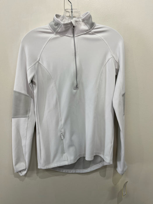 Athleta Size XS White & Gray Polyester Blend Long Sleeve Quarter Zip Sweater