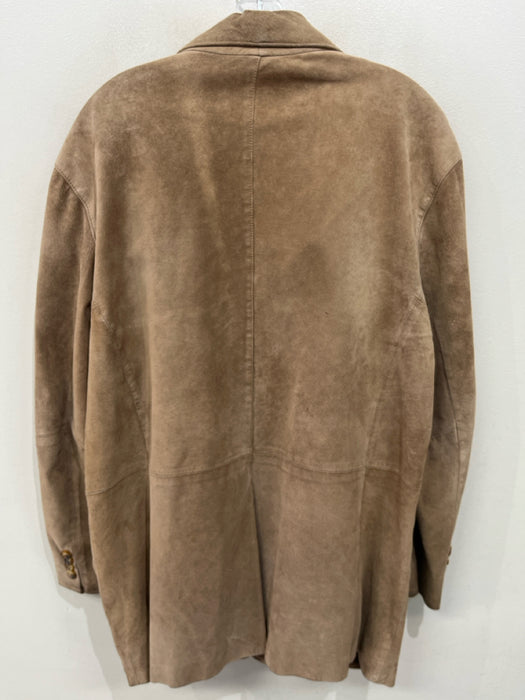 Orvis Tan Leather Solid 3 button Men's Blazer