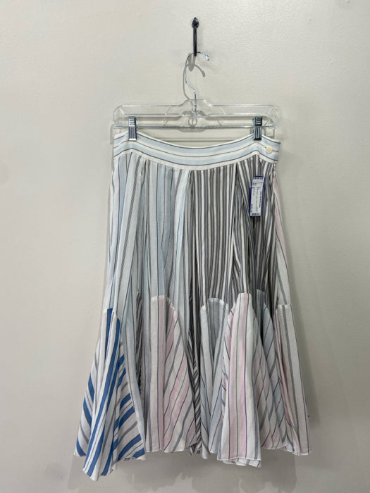 JW Anderson Size 6 White & Multi Cotton Striped Skirt