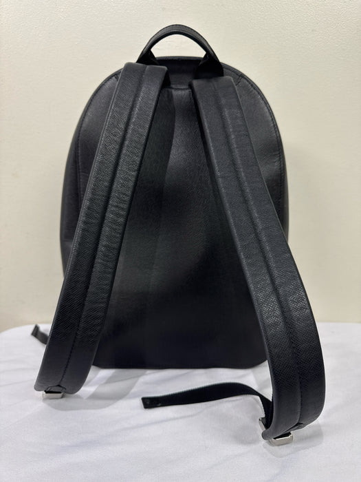 Louis Vuitton Black Coated Canvas Logo Backpack Bag