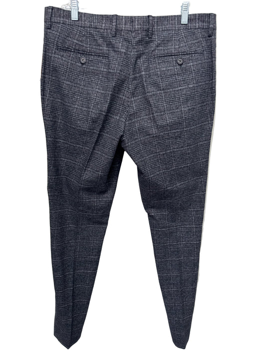 Etro Size 52 Gray & Purple Cotton Blend Plaid Dress Men's Pants