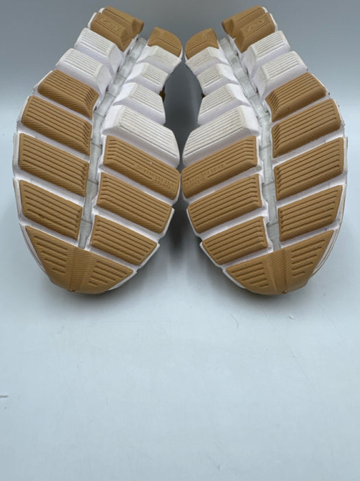On Cloud Shoe Size 8.5 Tan Brown Leather & Synthetic Low Top Heathered Sneakers
