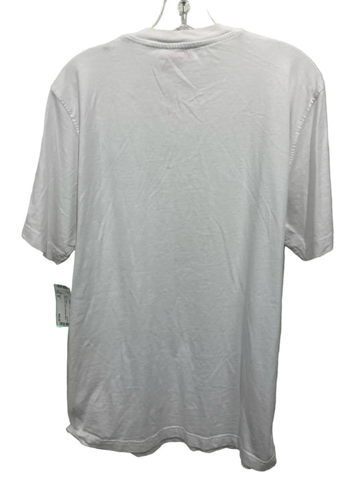 Diesel Size M White & Red Cotton Men's Short Sleeve