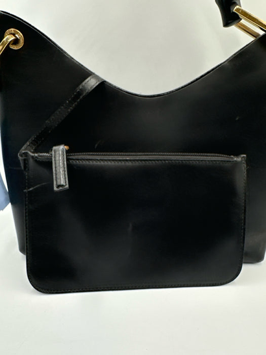 Gucci Black Leather Bamboo Handle Hobo Certified by Entrupy Bag