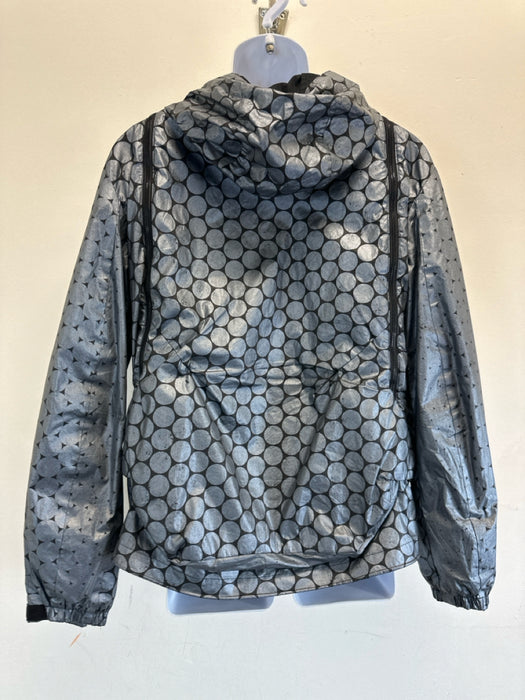 Golden Goose Size Est M Silver & Black Synthetic Dots Hood Parka Men's Jacket