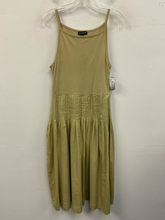 J. Crew Size M Khaki Cotton Sleeveless Pleated Dress