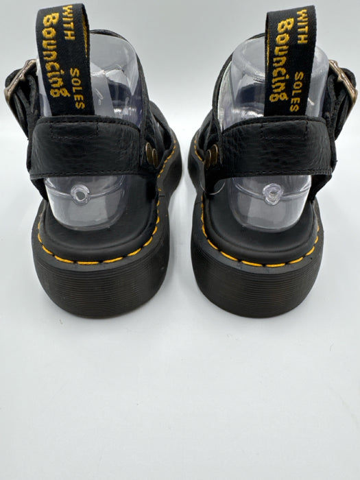 Dr Marten Shoe Size 7 Black & Yellow Leather Platform Straps Sandals