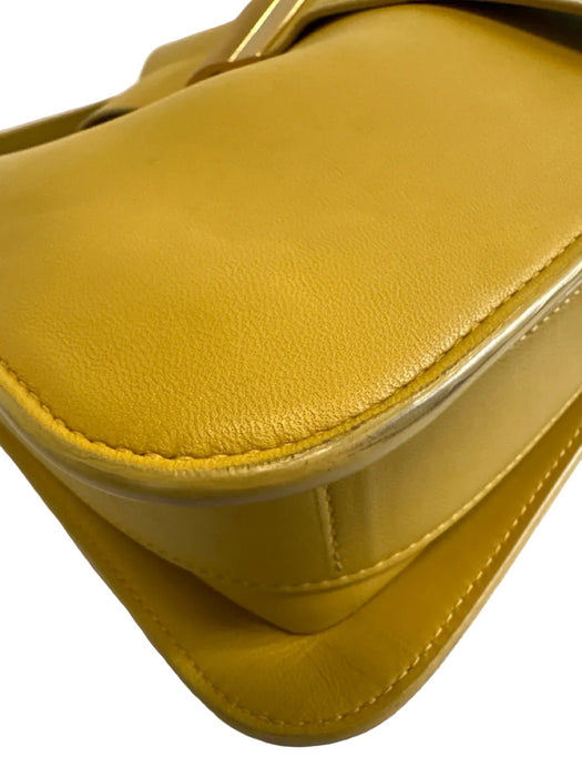 Bottega Veneta Yellow Leather Lambskin Gold Hardware Shoulder Bag Bag
