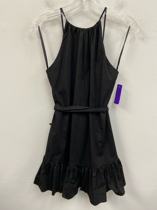 Majorelle Size XS Black Cotton Blend Adjustable Strap Mini Tie Belt Dress
