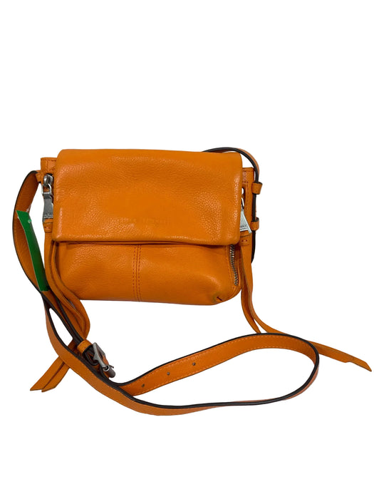 Aimee Kestenberg Orange Leather Flap Magnetic Close Crossbody Bag