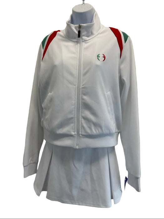 Sergio Tacchini Size Medium White, Red, Green Polyester Elastic Waist Skirt Set