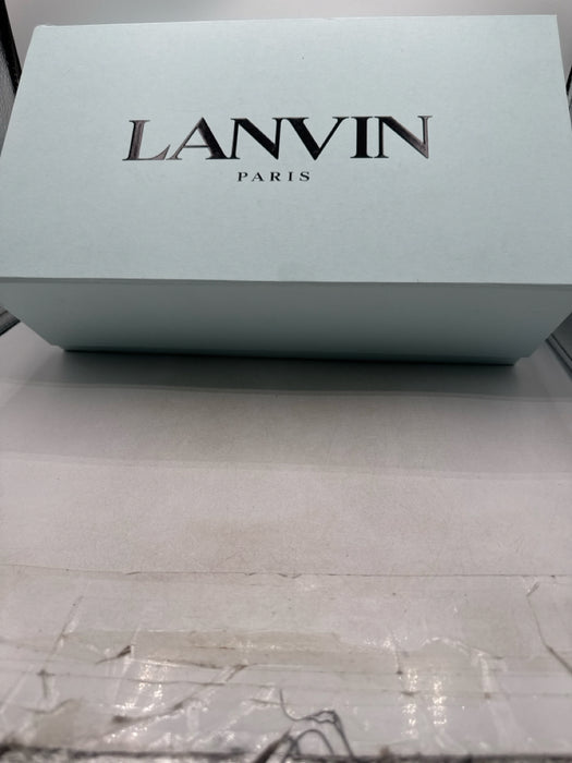Lanvin Shoe Size 38 Rose Gold Pink Satin Grosgrain Bow Round Toe Ballet Flats