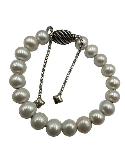 David Yurman White & Silver Pearl Beaded 925 Bracelet