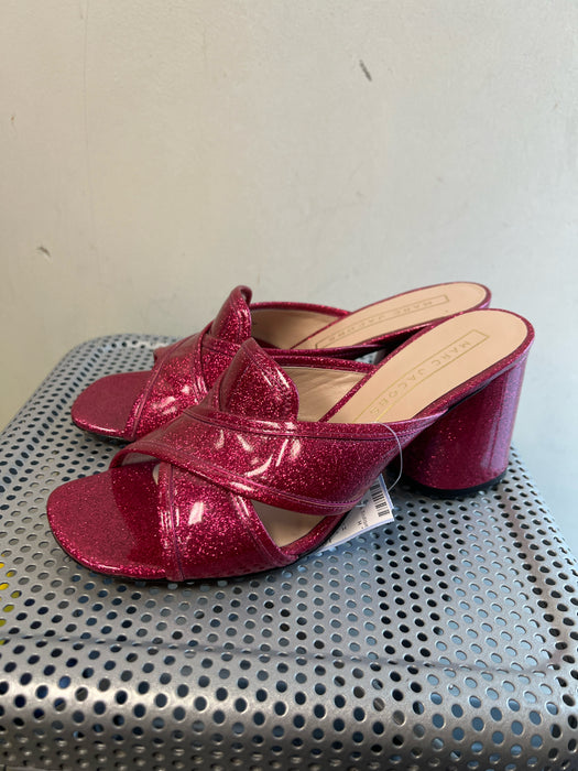 Marc Jacobs Shoe Size 39 Pink Patent Leather Glitter-Embellished Mules Shoes