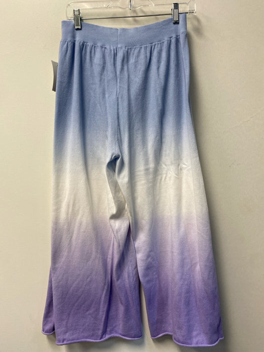 Johnny Was Size M Blue, White & Purple Cotton High Waist Ombre Wide Leg Pants