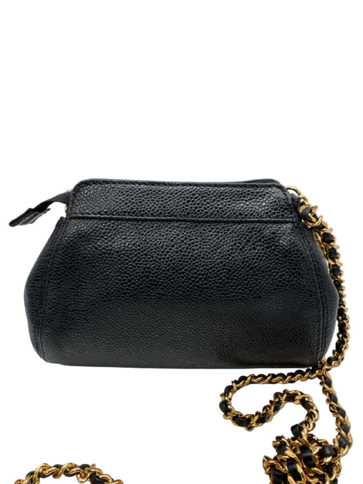 Chanel Black Leather Caviar Gold Chain Crossbody Dustbag Inc. Bag