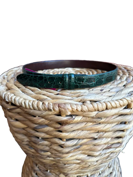 Emerald Green Leather Croc Belts