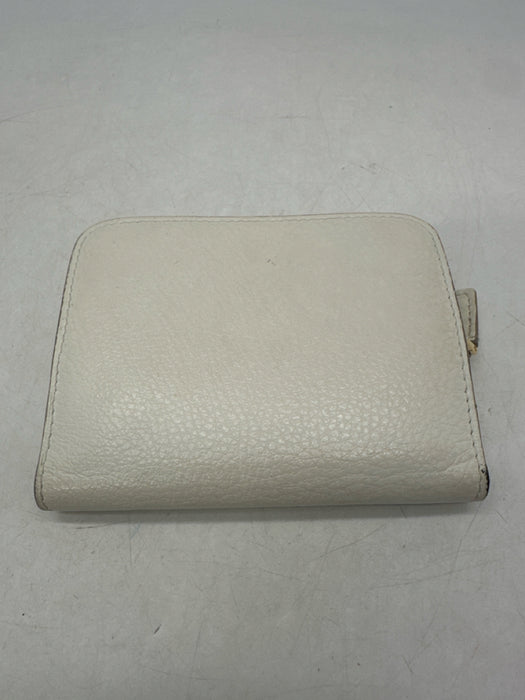 Tom Ford White Pebble Leather Gold hardware Logo Wallets