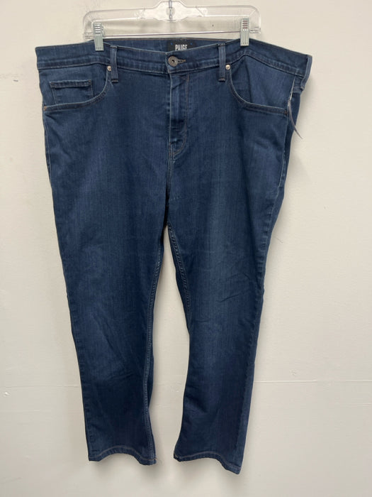 Paige Size 42 medium dark wash Cotton Blend Solid Jean Men's Pants