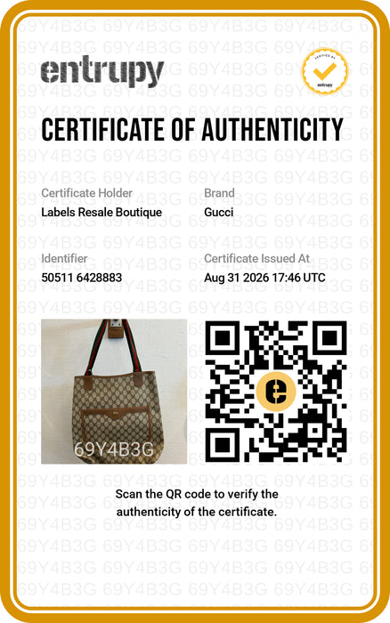 Gucci Beige & Brown Coated Canvas Web Stripe Guccissima Tote Bag