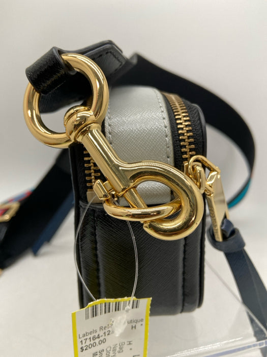 Marc Jacobs Navy, Black, Red Saffiano Leather Zip Close Colorblock Bag
