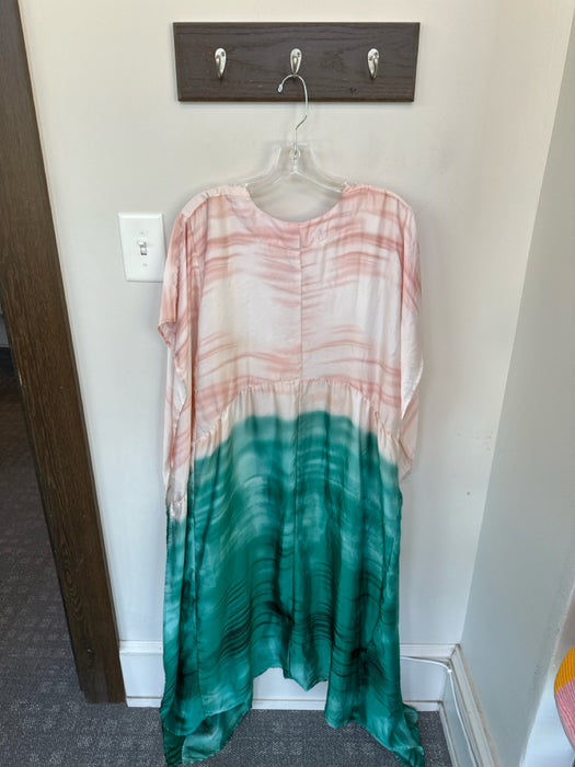 Cleobella Size Large White Cotton One Shoulder Side Zip Half Puff Sleeves Top