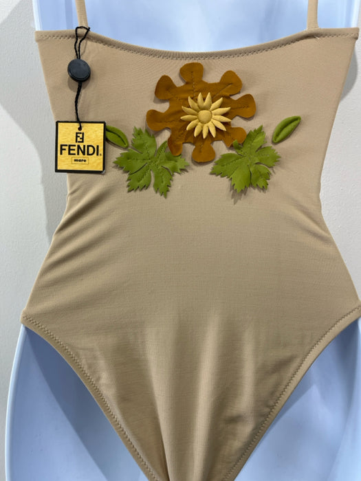 Fendi Size 40 Beige, Yellow, green Polyamide Nylon Spaghetti Strap swimwear